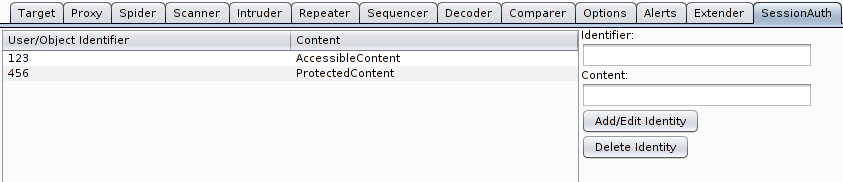 Configuration in SessionAuth Tab